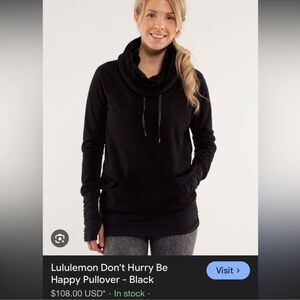 LULULEMON DONT HURRY BE HAPPY HEAVY FLEECE SWEATER SZ 4